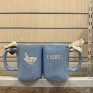 Rae Dunn Chirp Blue Mugs Set